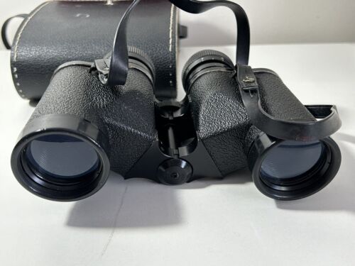Vintage Binoculars Ensign Bushnell 7X35 10' Wide Field Black Red Lined Case - Picture 15 of 16