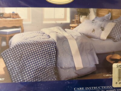 Springs Cotton Elegance 200 Thread Full Flat Sheet Carolina Iris Gingham Check 