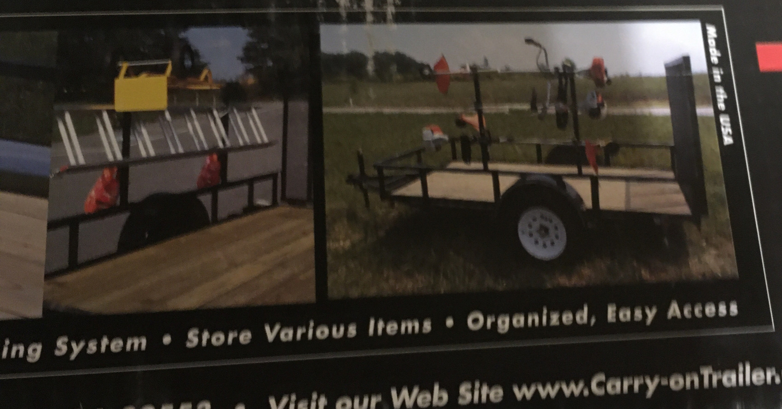 3 Place Weedeater Trimmer Trailer Rack Enclosed Trailers Lockable USA