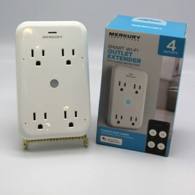 Merkury Wi-Fi Smart 4-Outlet Extender Surge Protection Alexa + Google Compatible