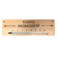 Wooden Wall Thermometer & Sign- Dad's Workshop- Shed Temperature IN-288