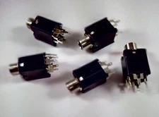 *NEW* ( 5 EA ) SWITCHCRAFT 114BPC-1/4" TRS JACKS W/SHUNT -**NO HARDWARE**