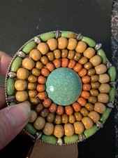 Boho Hippy Belt Beaded Buckle Stretch 70's 80's Gypsy Chic Wooden Beads Multi