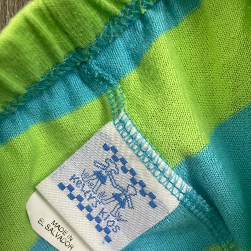 Pantalones Kelly's Niños Niñas Azul Verde Rayas Pull On Capri Leggings Talla S 5-6 Foto 2 de 4