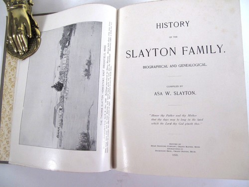 HISTORY SLAYTON FAMILY BIOGRAPHICAL GENEALOGICAL HC/1st ED 1898 Group Photo 1895 - Picture 2 of 6
