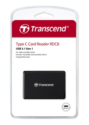 Transcend Card Reader RDC8 Micro Card SD/SDHC/SDXC/CF Typ C USB 3.1