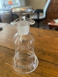 Oil & Vinegar Bottle with Sterling and Glass Topper