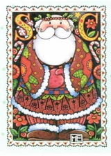 Santa Claus Floral Suit Initials-Handcrafted Magnet-W/Mary Engelbreit art  