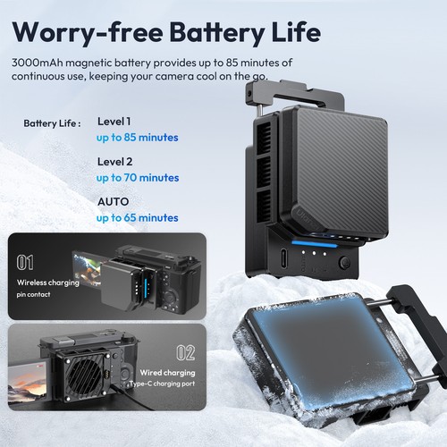 Ulanzi CU01 Camera Cooler Battery High Cooling Efficiency Flip-Screen Cameras - Picture 23 of 37