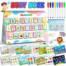 Blue Busy Book for Toddlers Ages 3 to 5 Educational Learning Activity Toys