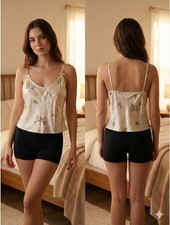 Vintage Expressions California Dynasty Floral Satin Camisole Top Lingerie