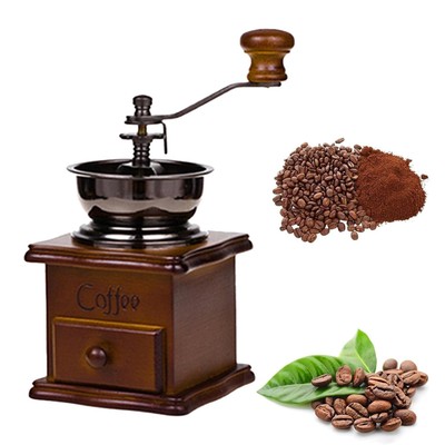 Vintage Kaffeemühle manuell aus Holz Handkaffeemühle Kaffeemühle Klasse...
