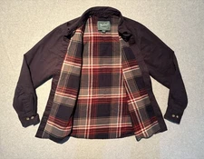 Woolrich Shirt Mens Small FLANNEL LINED Button Up Shacket Jacket Blue