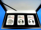 2026 W & P,  3-Coin Set, Silver Eagle 40th Ann. NGC MS/PF 70,  250 Flag Label