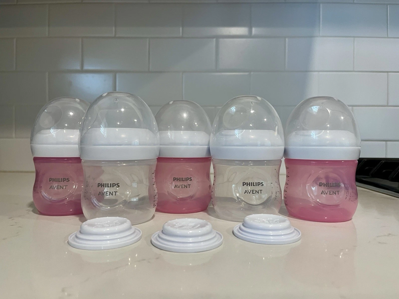 Philips Avent Baby Bottles Pink and Clear