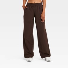 Women's Mid-Rise Woven Travel Pants - All In Motion Casual Trousers