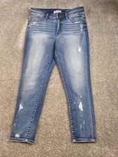 Women  s BKE Parker Universal Fit High Rise Ankle Skinny Size 32 Jeans Distressed