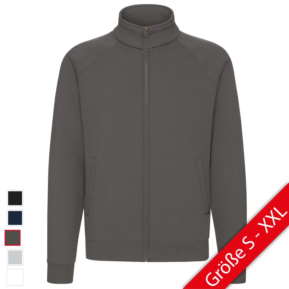 Fruit of the Loom Premium Sweat Jacket Hombre Sudadera Chaqueta NUEVO - Imagen 1 de 1