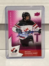 Micah Zandee-Hart Purple Auto 2020 Team Canada Juniors New York Sirens PWHL