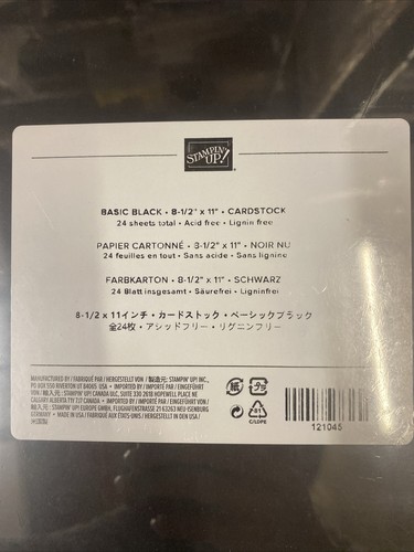 Stampin’ Up! BASIC BLACK 8.5” X 11” Card Stock New Package 24 Sheets - Picture 2 of 2