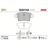 Valeo BremsbelÄGe Satz Hinterachse Passend FüR CitroËN C4 | 302214A