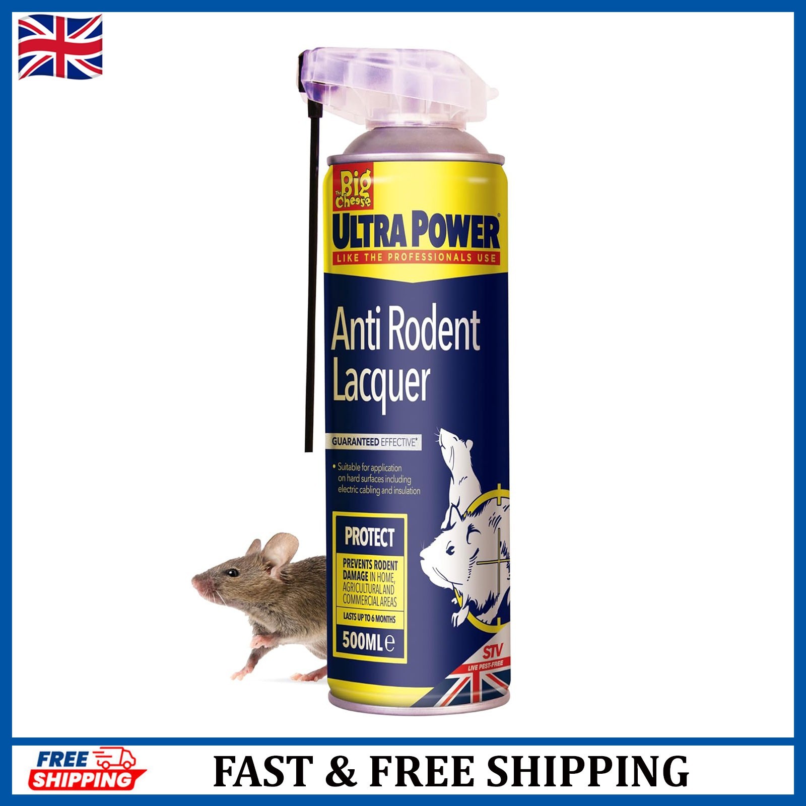 Big Cheese Ultra Power 500ml Rat & Mouse Repellent Spray  Anti-Rodent Peppermint