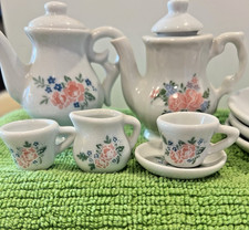 Vintage Floral Miniature, Porcelain Tea Set 19 mix pieces