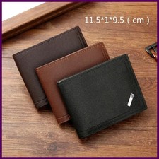 Men's leather short wallet thin wallet foldable minimalist soft leather wallet