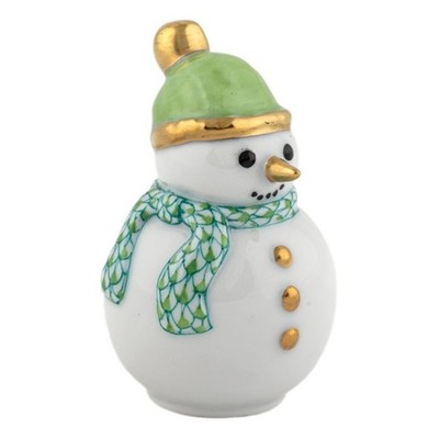 HEREND, MINI SNOWMAN, KEY LIME FISHNET , #VHV1-16407,  BRAND NEW, MINT & BOXED!