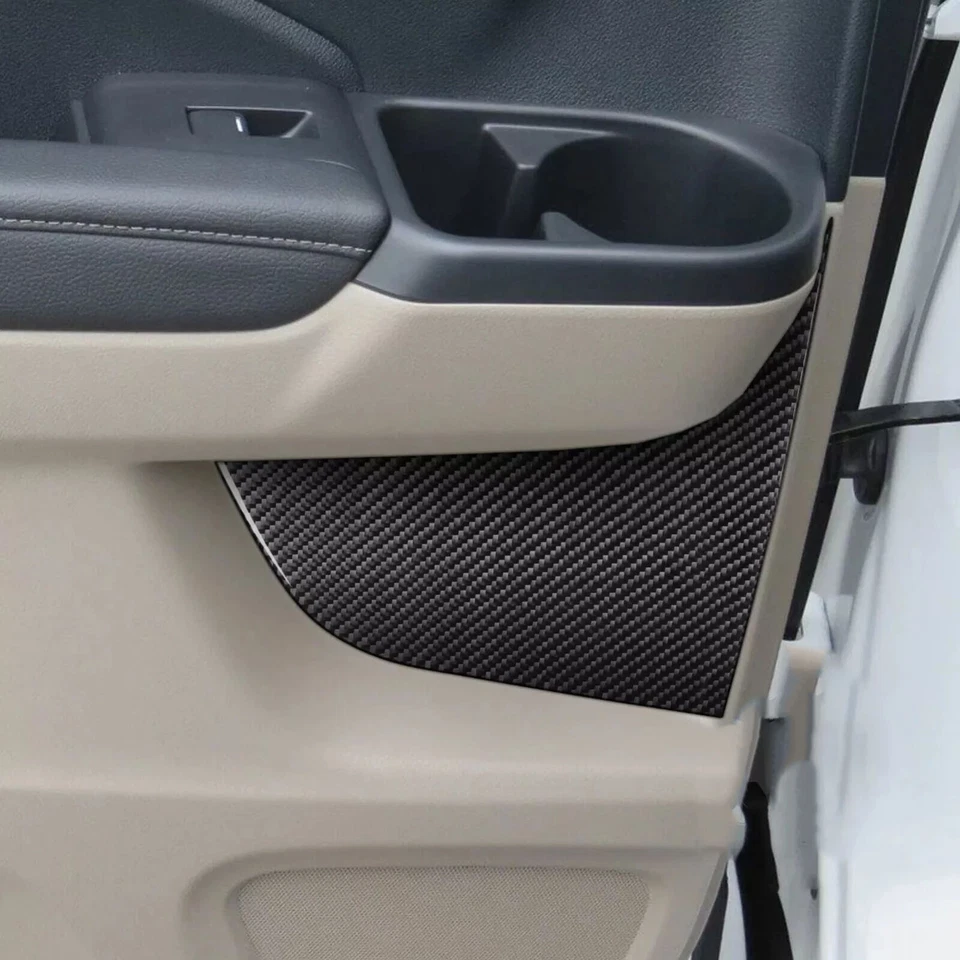 Cubierta de panel de puerta interior de fibra de carbono real para Honda Ridgeline Passport Pilot Foto 4 de 4