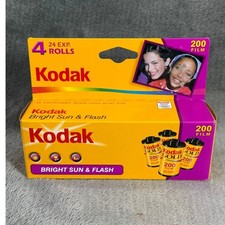 Kodak Gold 200 Film 4 Pack 35mm 24 Exp Color Print Bright Sun Flash NIB Sealed