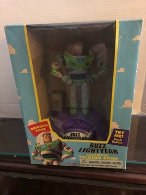 Toy Story Buzz Lightyear Electronic Talking Bank Thinkway Toys In Box