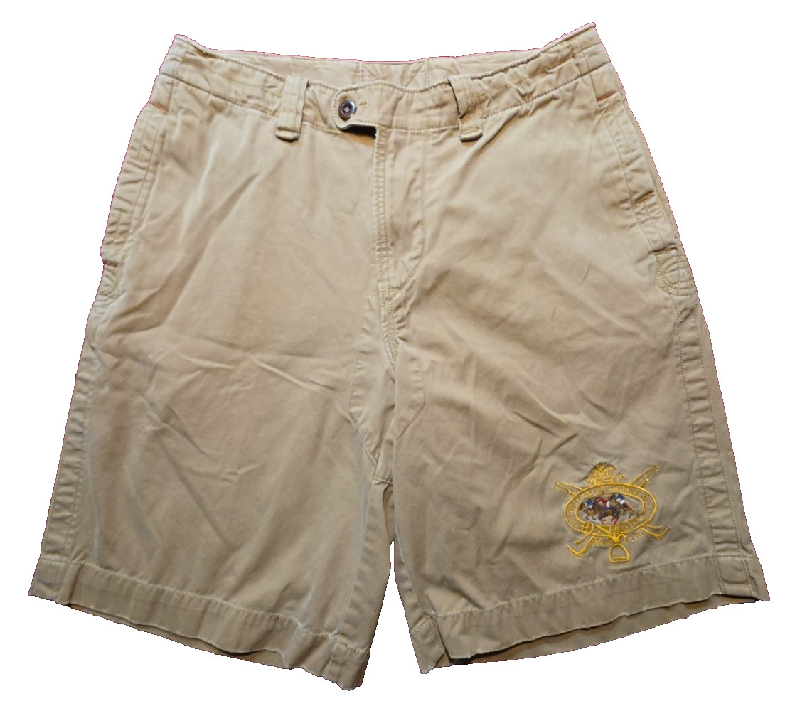 Vintage Polo Ralph Lauren 1967 Drawstring 5 Chino Shorts Khaki Sz 32 NICE
