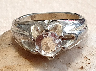 Ring Fingerring, silberfarben, Modeschmuck, Boho, Stein farblos, No.12/ U52
