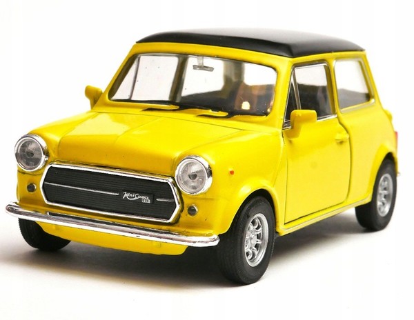 Welly Mini Cooper 1300 Gelb MaßStab 1:34 1:39 4,5 Zoll Diecast Auto In Box-image