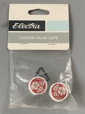 ELECTRA Bicycle Co. HAWAII Red Bubble VALVE CAPS #28, New