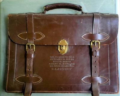 #ad #ad Stamped U.S. Property Vintage Brown Special Lawyer Leather Briefcase Vintage $125.00