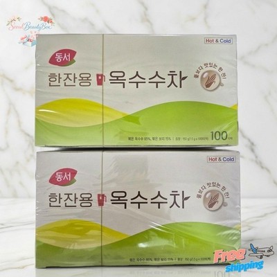 Dongseo Corn Tea Bags 1.5g x 100 2 Pack Korean Traditional Roasted Corn Tea