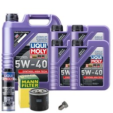 Motoröl 5W40 LIQUI MOLY 9L+MANN Ölfilter+Spülung+Ölablassschraube