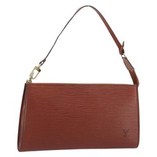 Louis Vuitton Pochette Accessoires Epi Brown Leather Clutche Pouche Bag