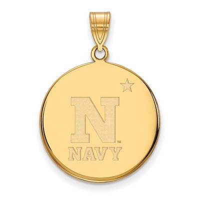 10k Gold LogoArt US Naval Academy große Scheibe Anhänger