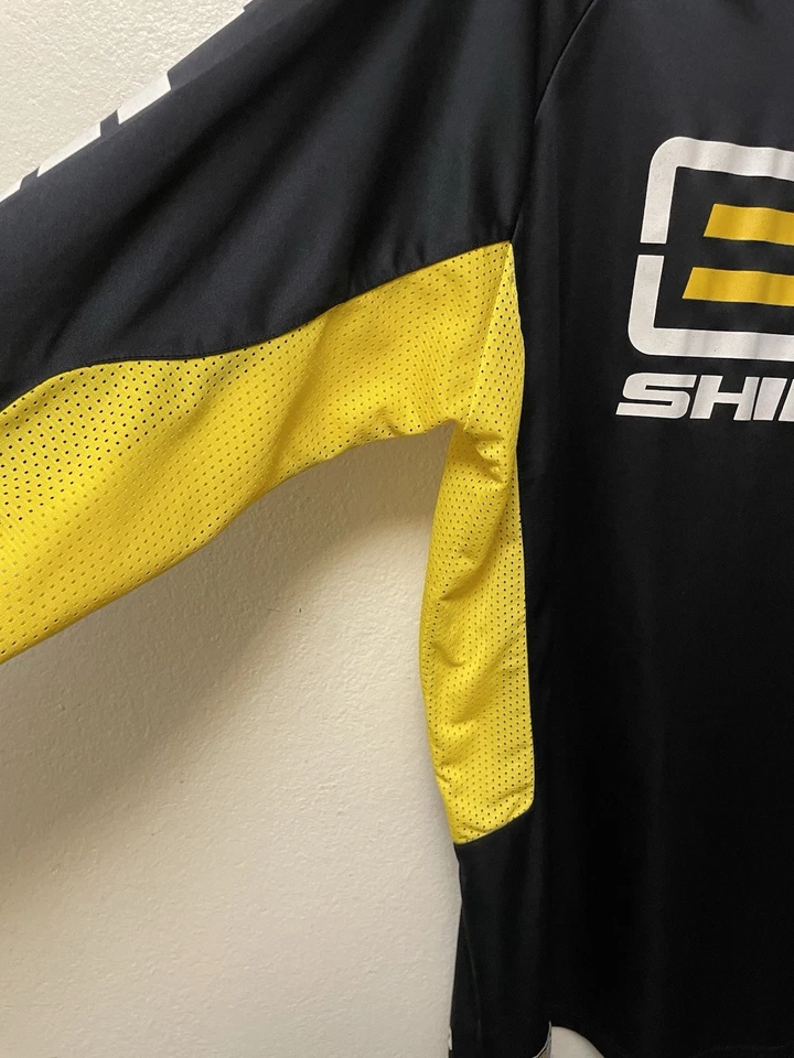 Vintage 90s Shift Motocross Racing Long Sleeve Jersey Shirt L Black Yellow Y2K - Изображение 3 из 4