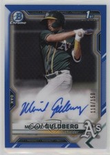 2021 Bowman Chrome Prospect Blue Refractor 110/150 Michael Guldberg Auto tx9