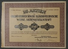Oberösterreichische Elektrotechnische Werke Aktiengesellschaft 10.1923 25 X 200