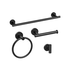 4-Piece Bathroom Hardware Set with 24 Inch Towel Bar Toilet Paper Holder Towel R