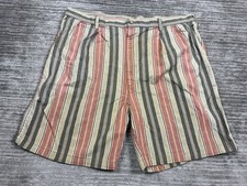 Vintage Harbor One Shorts Mens 42 Multicolor Striped 100% Cotton Made in USA