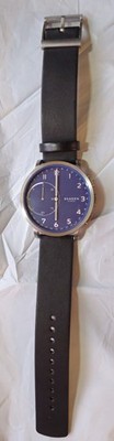 Skagen Hybrid 42mm Smartwatch SKT1123 Men's Quartz Blue Dial Black Band new Batt