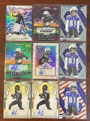 LaJohntay Wester RC Lot (12) 2025 Leaf Vivid #/5 Mosaic Trinity Autos 1/1 More!!