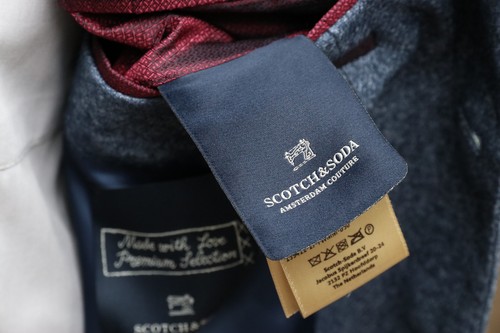 Scotch & Soda Premier Selection Zweireiher Wollblazer blau Struktur L/40 - Bild 9 von 11