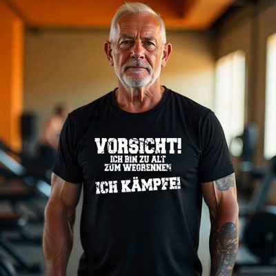 Lustiges Rentner T-Shirt Spruch  Ich bin alt zum Wegrennen  Geschenk Shirt